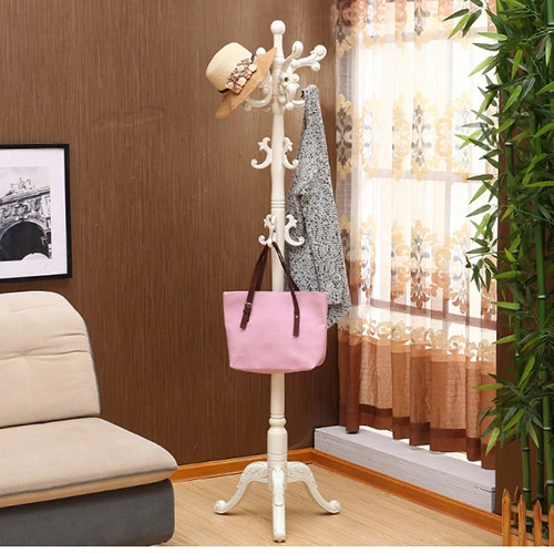 cây treo quần áo đa năng bằng gỗ màu trắng